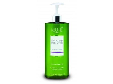 Keune SO PURE šampūnas pažeistiems plaukams RECOVER, 1000 ml